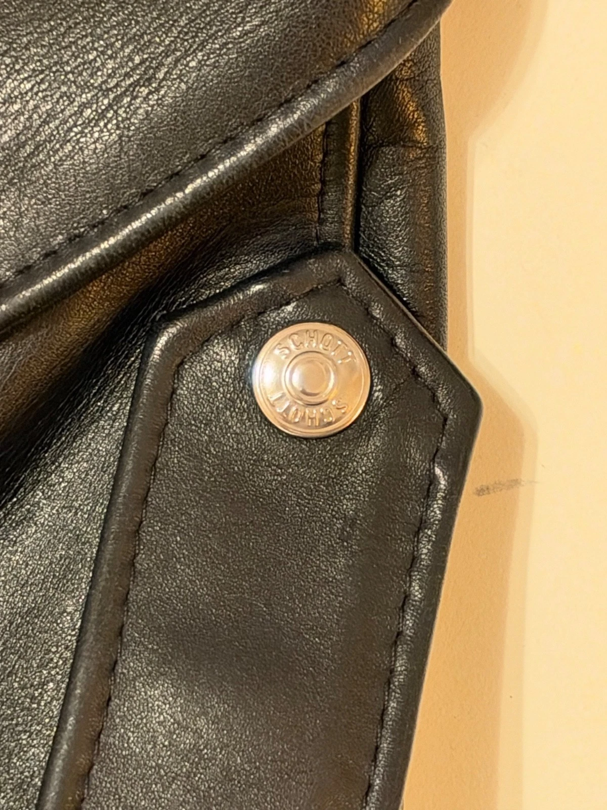 Schott Perfecto 618 Leather Motorcycle Jacket Men Size 42 Black Steerhide MIUSA - product detail image 8
