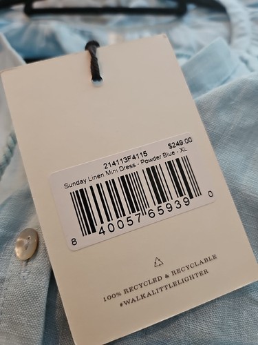 SPELL & THE GYPSY COLLECTIVE Sunday Linen Blue Mini Play Dress Size XL BNWT SP10 - Picture 4 of 5