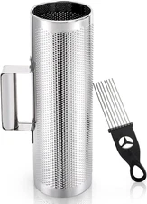 Stainless Steel Guiro with Scraper, 12" X 4" Professional Latin Hand Percussion 