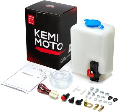 #ad KEMIMOTO Universal Car Windshield Washer Pump Washer Fluid Reservoir Bottle Kit $31.89