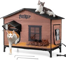 Heated Cat House for Outside: 100 25 Waterproof  Insulated Outdoor Cat House f.