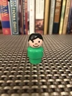 Vintage Fisher Price Little People Boy Green Body Black Hair Figure 1 & 3/4"
