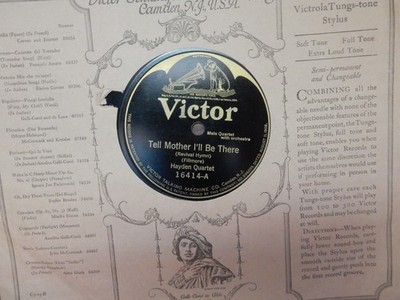 HAYDEN QUARTET TRINITY CHOIR Tell Mother / Some Time VICTOR 16414 VG 78 10'' 1916