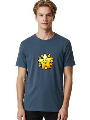 Smiling-Star-5 Mens Graphic Tee, 100% Cotton, Casual Summer Wear