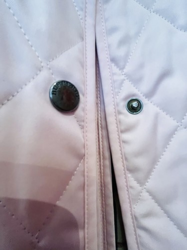 BURBERRY London Diamond Quilted Snap Jacket Pink Nova Check Lining Women’s Sz L - Picture 9 of 19