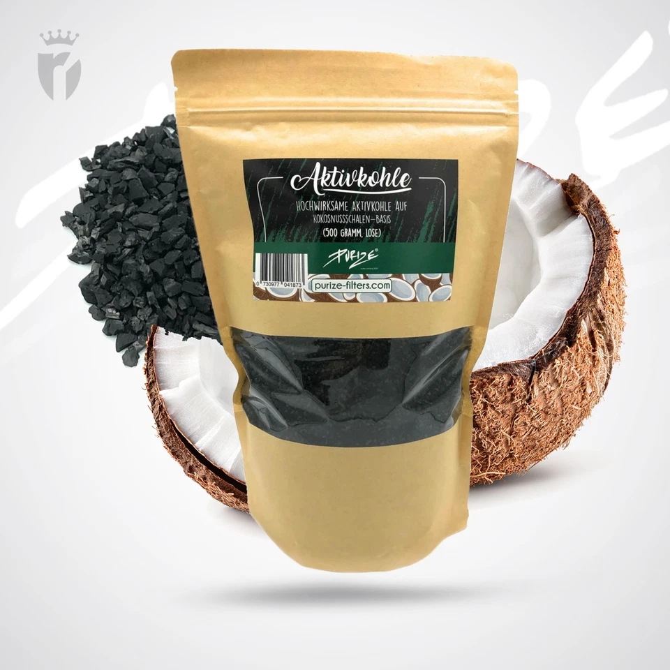 500g PURIZE® Coconut Aktivkohle lose Kokosnuss Basis Bong