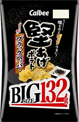 Calbee Kataage Potato Chips Black Pepper BIG 132g x 12