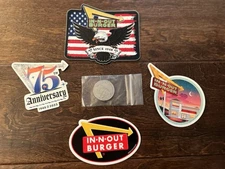 In-N-Out Burger Preferred Customer One Free Burger Coin & Stickers