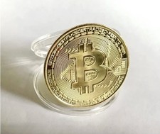 Physical Bitcoin Gold Plated Color Virtual Crypto Collectables.
