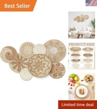 Handmade Seagrass Wall Baskets Set - Boho Chic Decor for Your Space