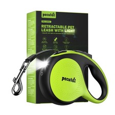 Retractable Dog Leash with Light, 16.4 ft Medium-16.4ft, Green