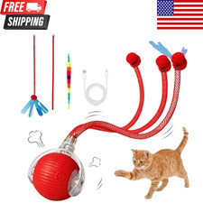 Rechargeable Smart Rolling Cat Ball LED Interactive Toy Indoor Cats 3 Play Modes