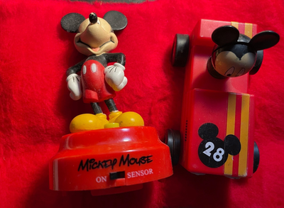 Disney Toys Mickey Mouse Race Car #28 & Gemmy Disney 5.75