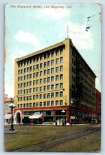 1911 Los Angeles California CA Vintage Postcard Hayward Hotel Building Posted