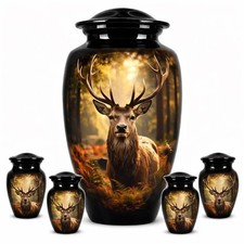 Majestic Deer Cremation Urn Set – Forest Memorial Aluminum Keepsake Ashes Urn