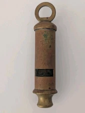 Vintage Brass Metal Metropolitan Railway Police Whistle Made in England