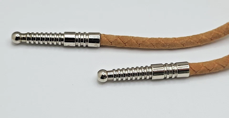 Винтажный регулируемый галстук-боло 44 мм из окаменелого дерева камня 35 дюймов - Изображение 3 из 4