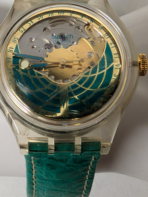 E ) Vintage 1993 SWATCH Watch Automatic Skelton - Keeping Time -