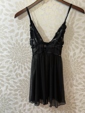 Rachel Roy Women’s S Black Lace Semi Sheer Slip Dress Lingerie Chemise