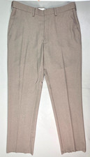 Haggar Clothing Mens Dress Pants Size 36X34 Tan Straight Fit Eclo Dress Pants