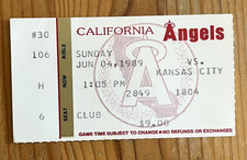 6/4/89 ANGELS/ROYALS TICKET STUB-KEVIN APPIER MLB DEBUT/BO JACKSON HR #62