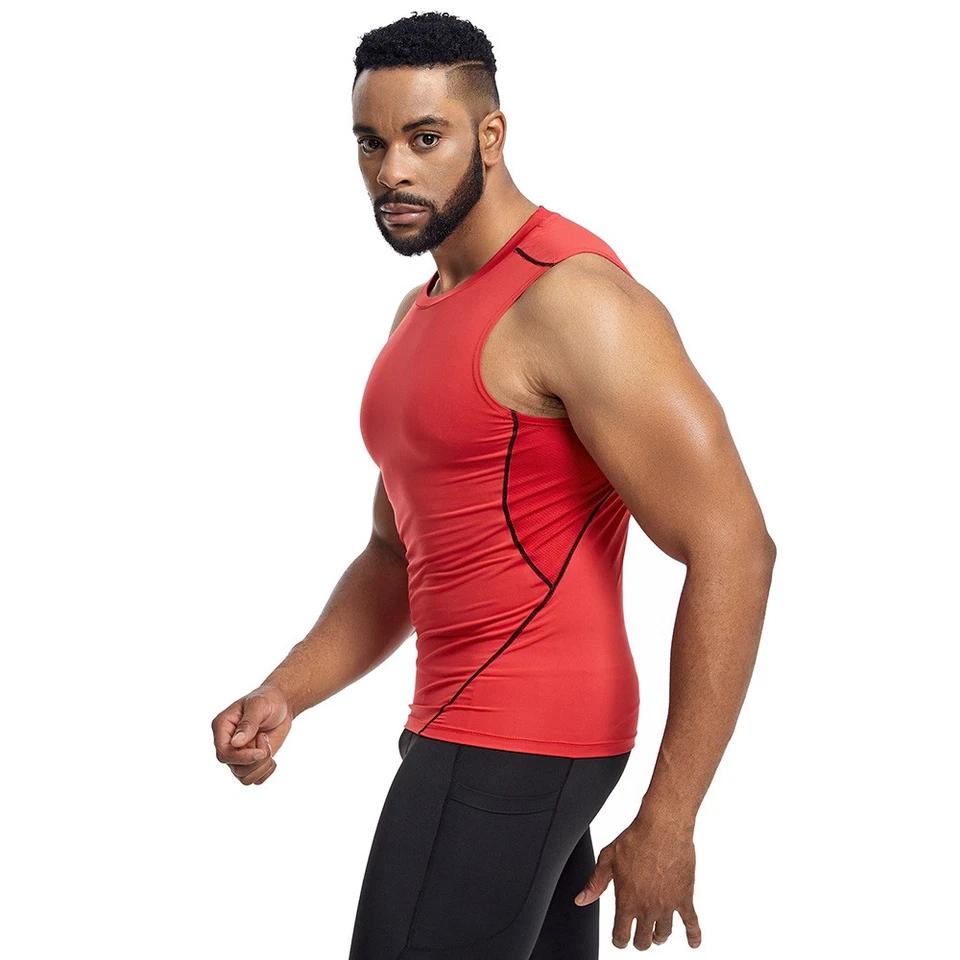 Sports Vest Men's Tight Fitting Fitness Training Running Speed Drying Basketball - Image 4 of 4