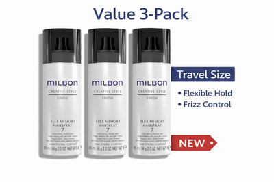 Milbon Flex Memory Hairspray 7 Travel Size 2oz Lot of 3 Flexible Hold NEW