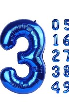 Large Navy Blue 3 Number Balloon 40 Inch,