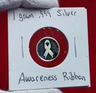 Awareness Ribbon - 1 Gram .999 Fine Pure Silver Bullion Mini Round Coin Bar