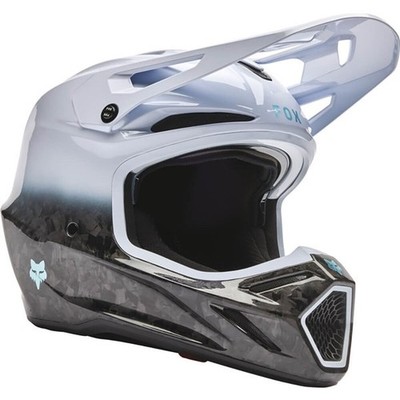 Fox Racing V3 RS Ghost Helmet | Light Grey/Black/Mint | DOT ; ECE 22-06