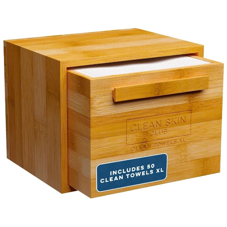Caja de bambú Luxe con cajón + 50 toallas XL Foto 2 de 4