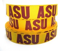 Arizona State Univ 7/8 Grosgrain Ribbon YOUR CHOICE 5 or 10 Yards ASU Sun Devils