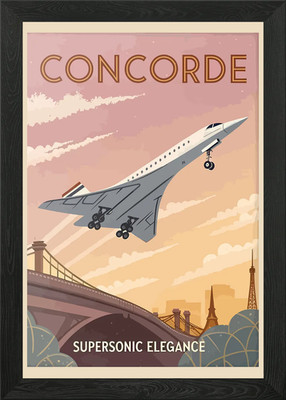Concorde Überschall Eleganz Gerahmtes Wandbild Poster Leinwanddruck Bild