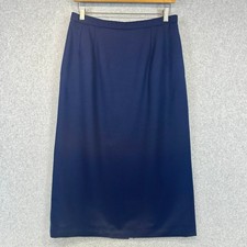 Vintage Pendleton Skirt Womens Size 10 Blue 100 Virgin Wool Lined Pockets Zip