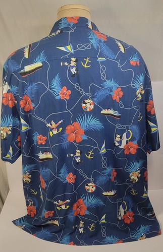 Disney Cruise Line Tommy Bahama Shirt Adult XXL Blue Mickey Mouse Button - Picture 7 of 9