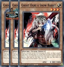 Yugioh! 3x Ghost Ogre & Snow Rabbit L5DD-ENA06 Common 1st Ed NM