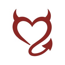 Devil Heart Shape Vinyl Decal Evil Love Symbol Sticker Devil Heart Shape Vinyl Decal Evil Love Symbol Sticker