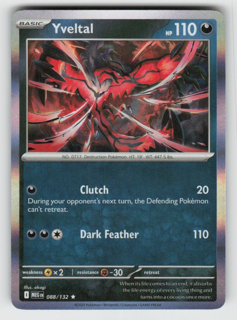 Holo Yveltal 088/132 Rare Mega Evolution Near Mint