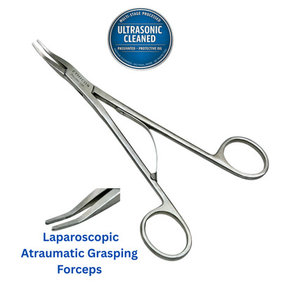 Endo-Surgery Reusable Laparoscopic Atraumatic Grasping Forceps 4x1 mm Jaw 185 mm