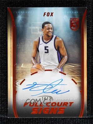 2023-24 Topps Three Full Court Signs Bronze 14/25 De'Aaron Fox #FCS-DF Auto 9su