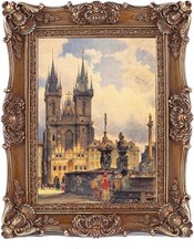 SIKOO 4x6 Vintage Picture Frame Antique Ornate Bronze Gold Photo Frame with Glas