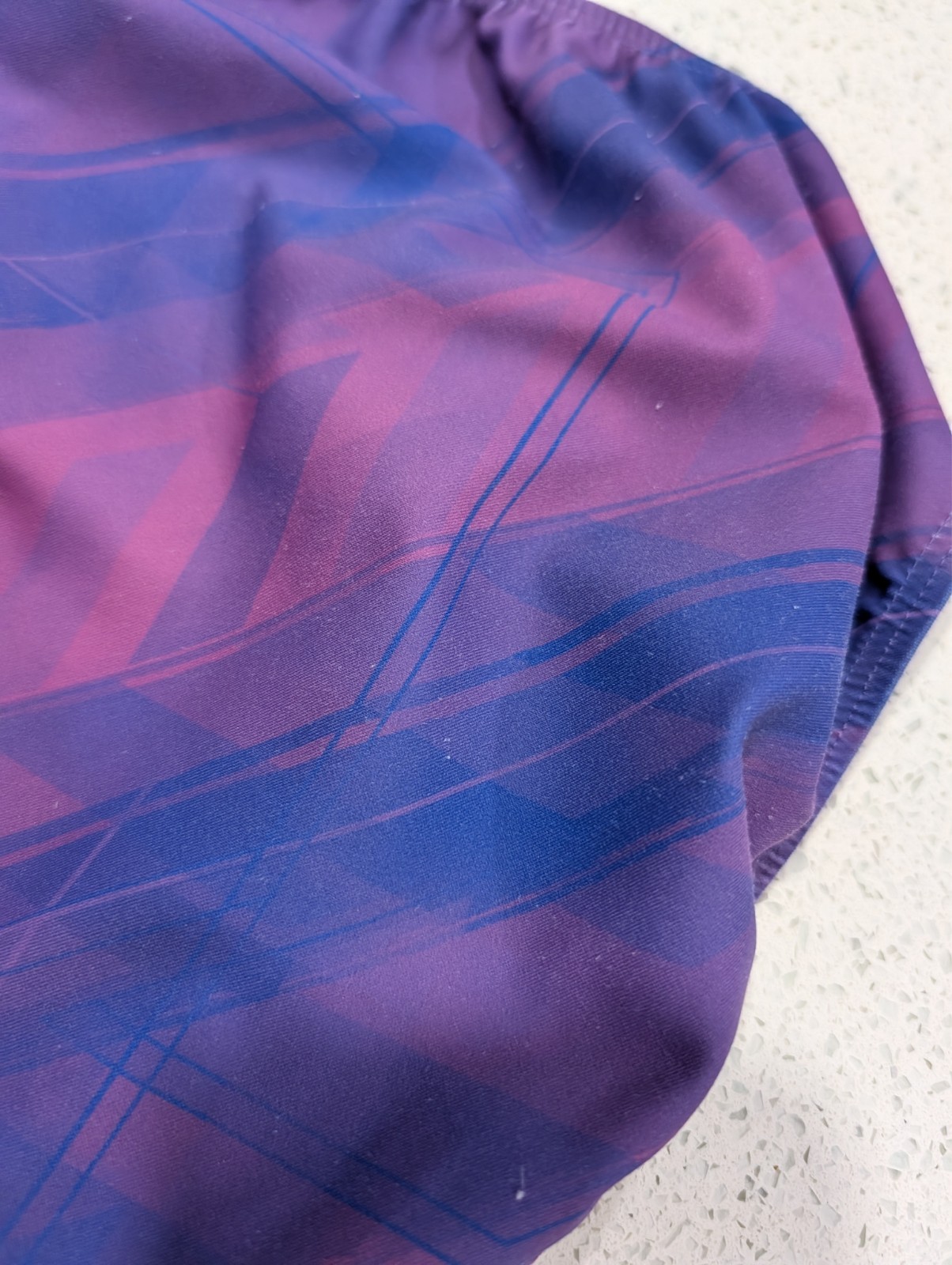 Destira Gymnastics Dance Leotard CXL Extra Large Red Purple OMBRE Geometric SOFT