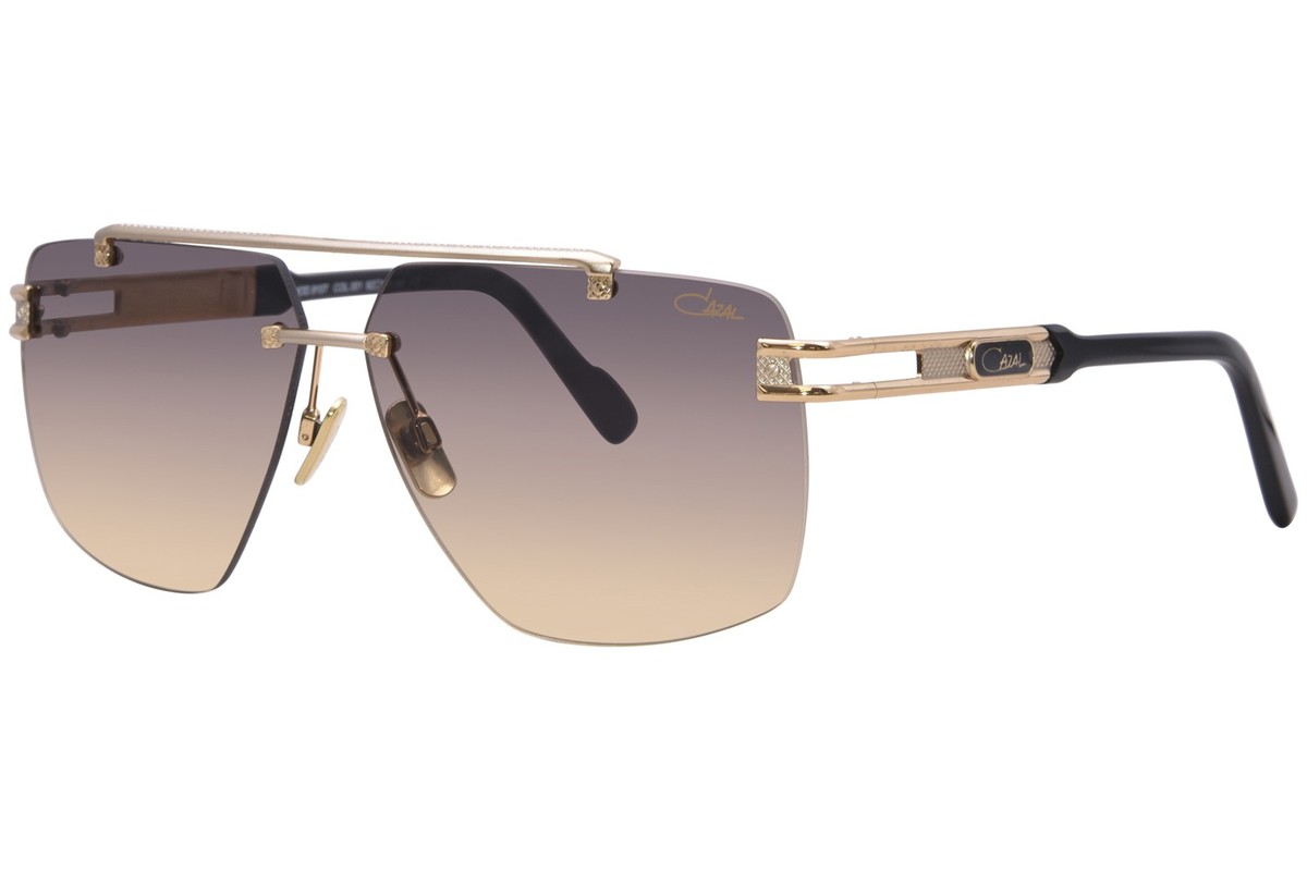 Cazal 9107 001 Sunglasses Black/Gold/Brown Gradient AR Coated