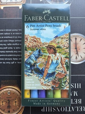 Faber-Castell pack of 6 Pitt Artist Pens Brush-summer vibe colors