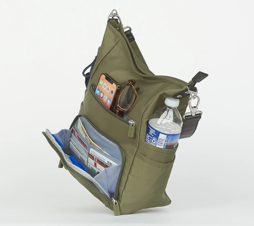 IHKWIP Zig Zag Quilted Go Getter Shoulder Bag w/ Crossbody Strap Military Olive - Picture 3 of 4
