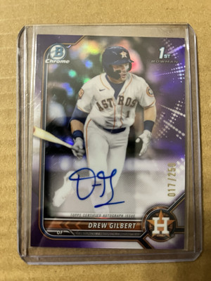 Drew Gilbert 2022 Bowman Chrome Draft Autographs #CDA-DG Purple Refractor /250