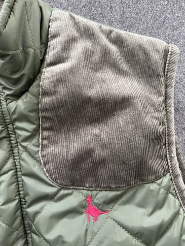Jack Wills Mens Army Green Quilted Snap Cord Shoulders Vest Gilet Pockets S - Picture 13 of 13