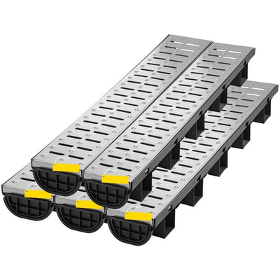 #ad Uimoso Drainage Trench Driveway Channel Drain Kit Metal Grate 5.8quot;x3.1quot; 5 Pack $120.64