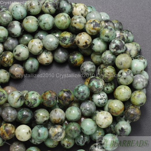 Espaciador de cuentas redondas de piedras preciosas turquesa africanas naturales 3 mm 4 mm 6 mm 8 mm 10 mm 15,5" - Imagen 5 de 10
