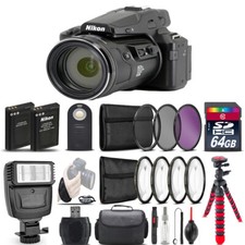 Nikon COOLPIX P950 Digital Camera 83x  Flash  7PC Filter  EXT BAT - 64GB Kit